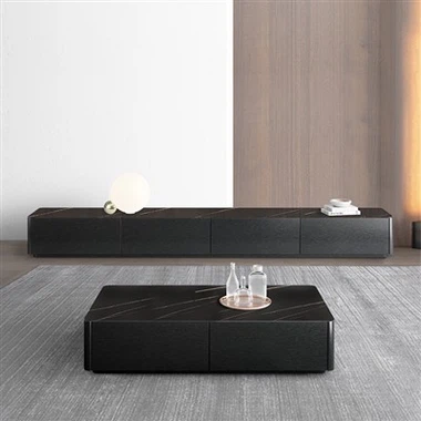 Черный напольный шкаф для телевизора