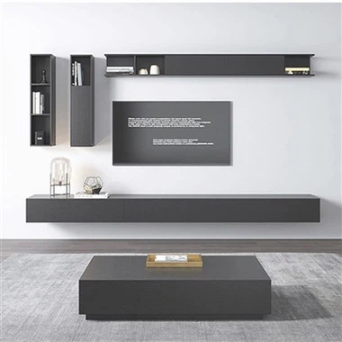 Черный настенный шкаф для телевизора